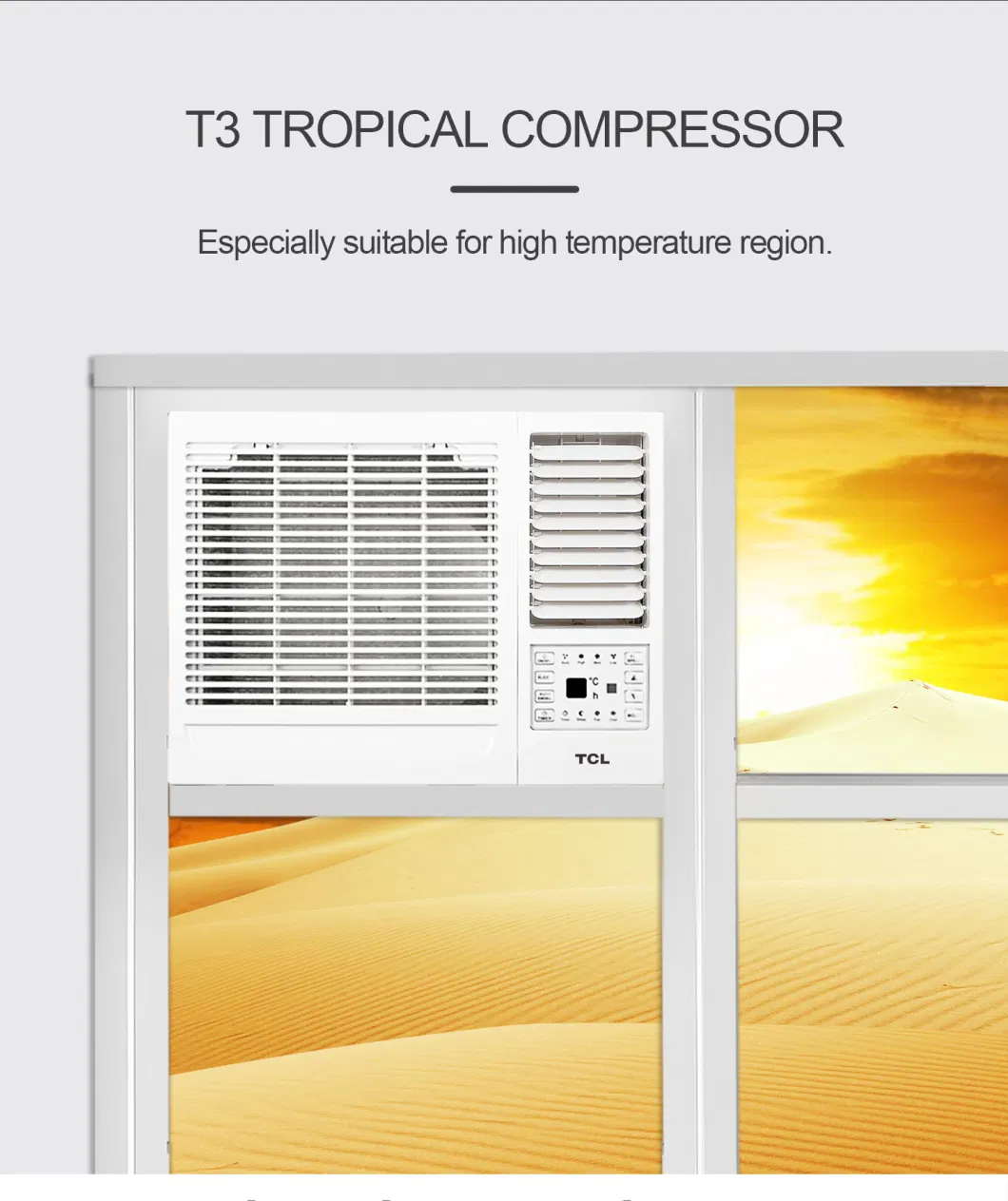 Cooling Only Window Type Air Conditioner with Rotary Compressor