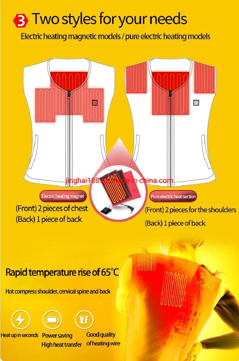 3-Speed Intelligent Temperature Control Heating Vest, Battery-Powered Unisex Heating Vest